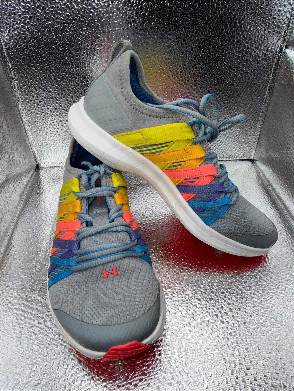 Under Armour Infinity Running Athletic Sneakers Rainbow girls shoes Sz 1.5Y
